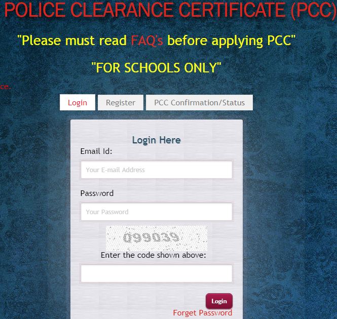 Delhi Police PCC for Schools only
