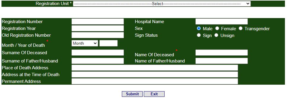 Andhra Pradesh Death Certificate online