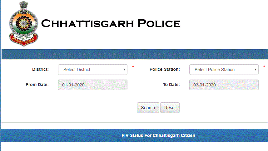 Chhattisgarh Police View FIR Status