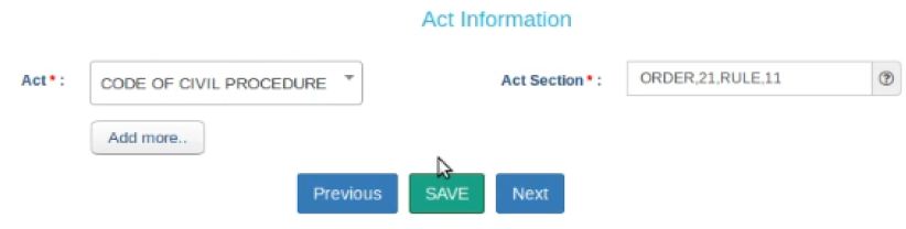 Ecourt case filing Act, Section