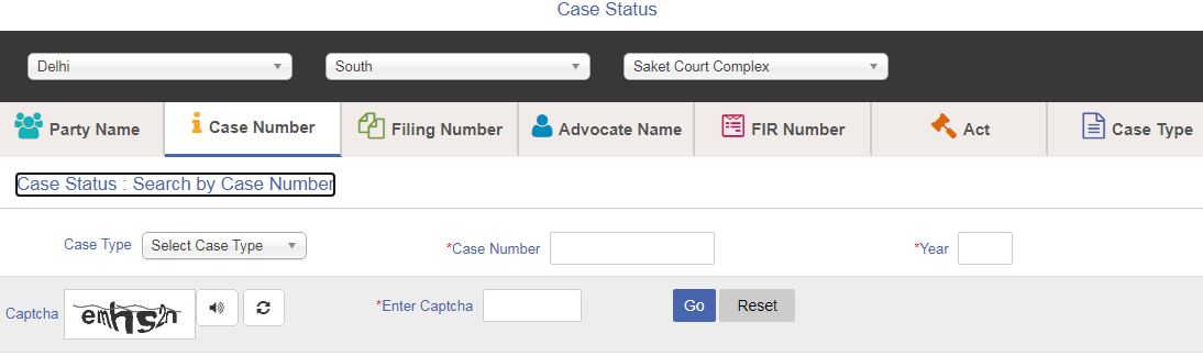 Ecourt Case Status by Case Number