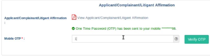 eCourt case filing online Verification