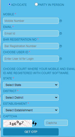 Ecourt Register as Advocate