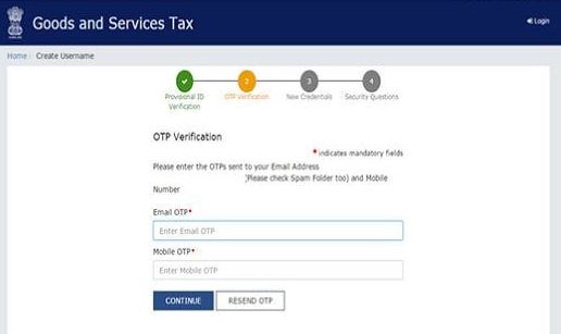 GST Enter OTP