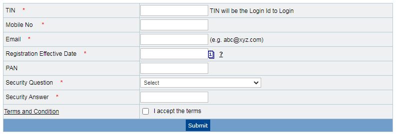 Goa generate e-tax Registration