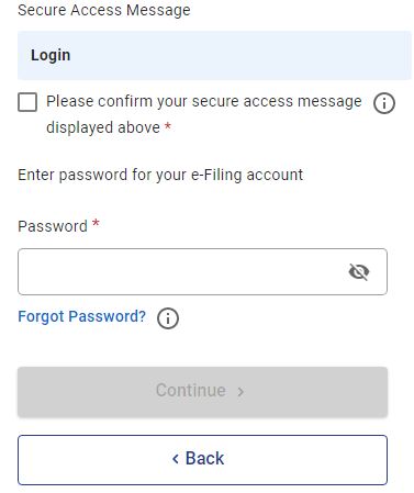 Income Tax reset password