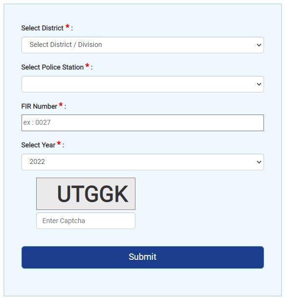 Karnataka Police Search FIR online