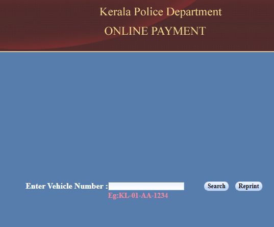 Kerala Traffic Police echallan online payment