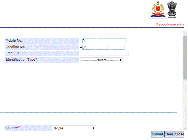 Mizoram Police Online Register