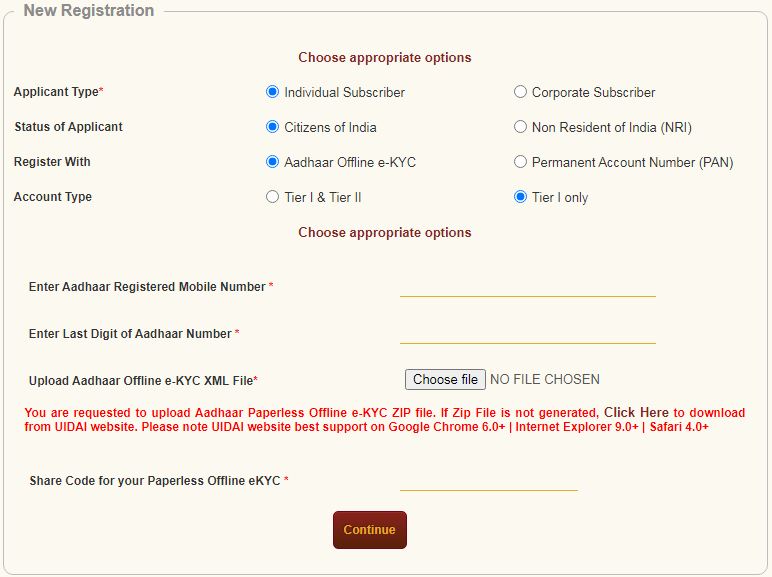 NPS New Registration