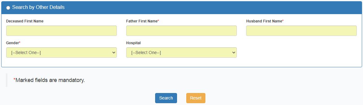 Odisha Death Certificate online Search