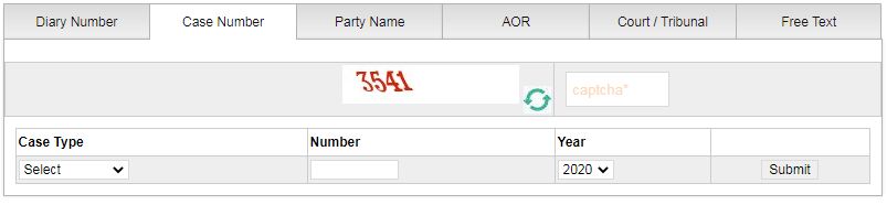 Supreme Court Case Search by Diary Number