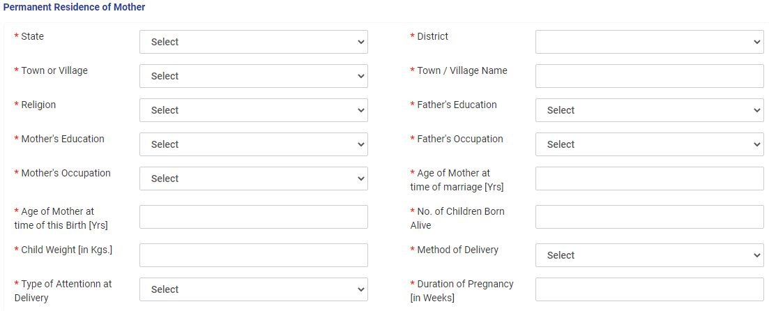 Birth Registration online in Tamil Nadu