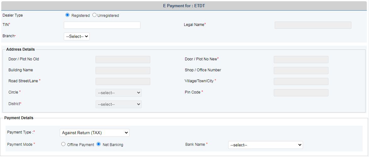 Tamil Nadu of Tax online