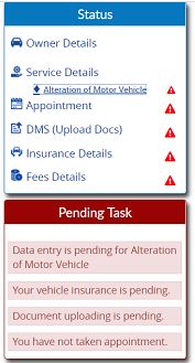 Vehicle Alteration Application online